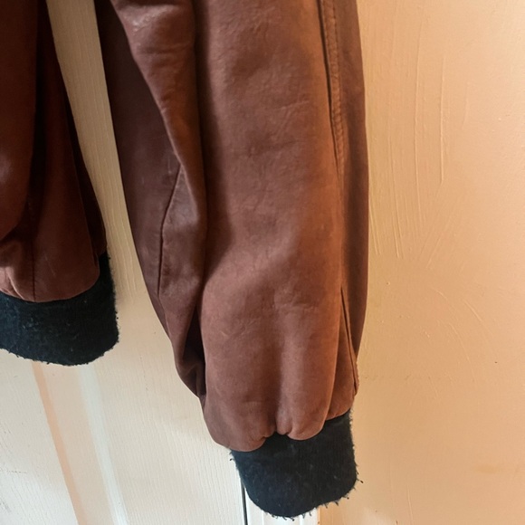 Vintage Suede Leather Jacket Bomber Jacket Pelle Studio Burgundy Men’s L - Picture 8 of 8